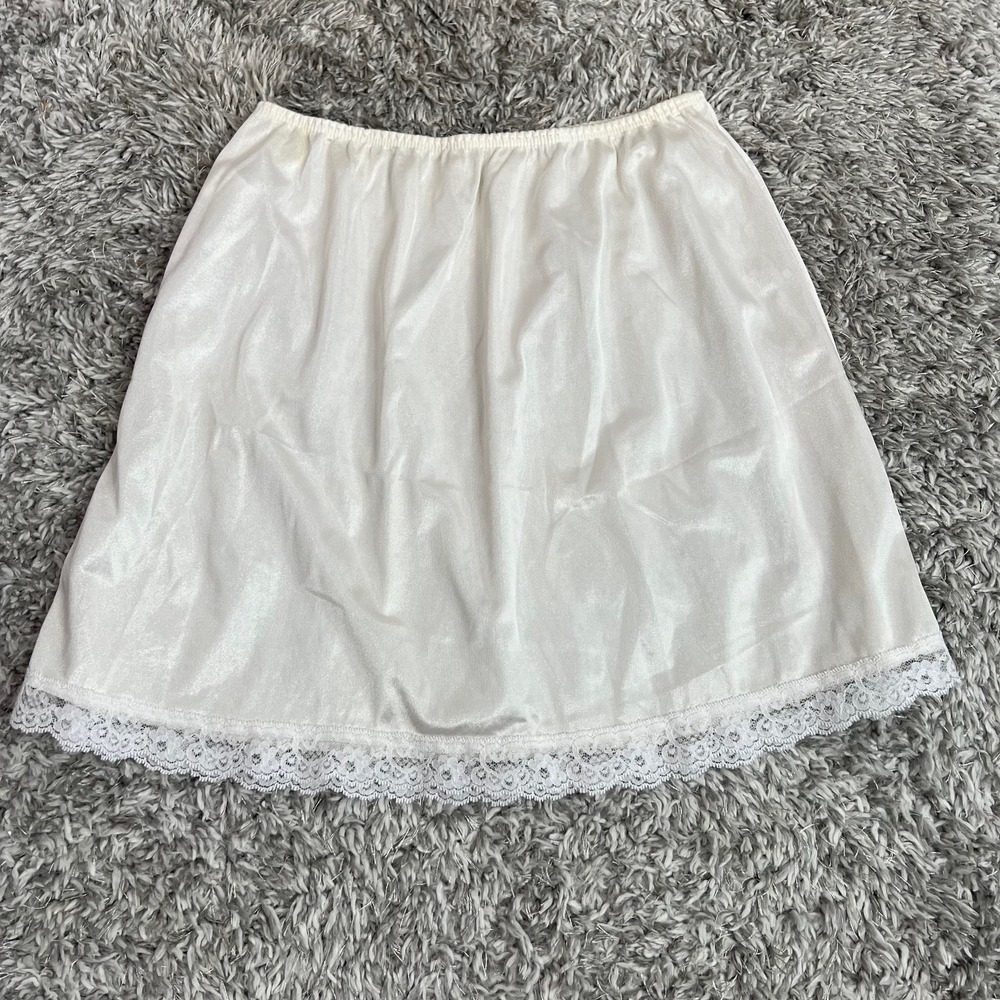 Vintage Deena Half Slip Womens Size Medium Ivory Lace Trim Soft Girl Dainty - Picture 2 of 8